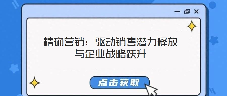 精確營銷:驅動銷售潛力釋放與企業戰略躍升