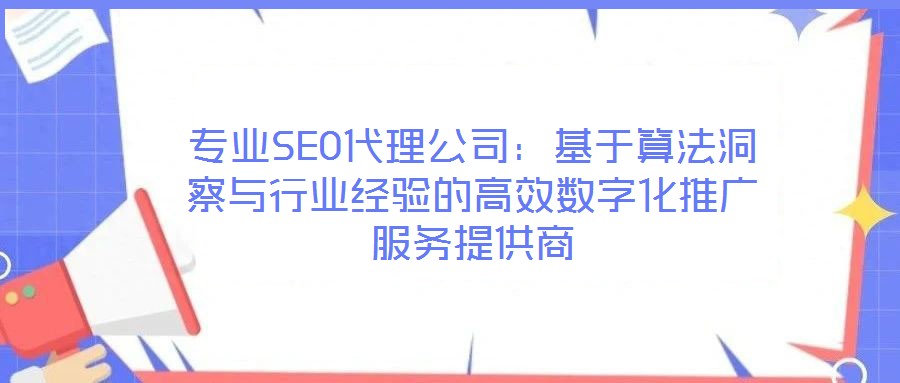 專業(yè)SEO代理公司:基于算法洞察與行業(yè)經(jīng)驗(yàn)的高效數(shù)字化推廣服務(wù)提供商