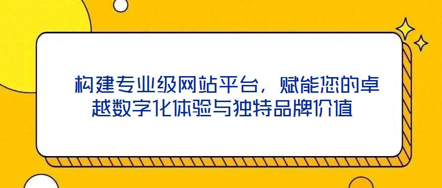 構建專業級網站平臺,賦能您的卓越數字化體驗與獨特品牌價值